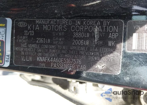 2014 Kia Forte Lx из США, поврежденный, VIN KNAFK4A60E5167576